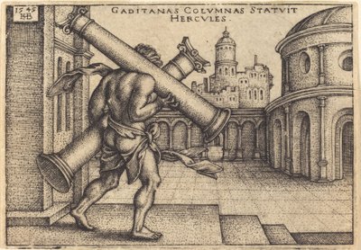 Ercole che porta le colonne di Gaza da Sebald Beham