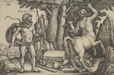 Ercole uccide Nesso, da Le fatiche di Ercole da Sebald Beham
