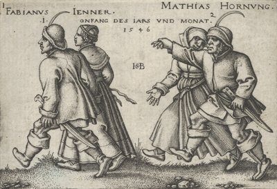 Gennaio e febbraio, da La festa dei contadini o i dodici mesi, 1546 da Sebald Beham