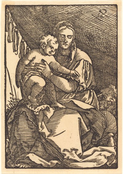 Madonna e Bambino sotto un baldacchino da Sebald Beham