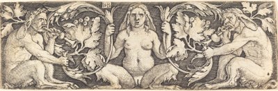 Ornamento con tre satiri da Sebald Beham