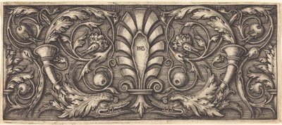 Ornamento con due delfini grotteschi da Sebald Beham