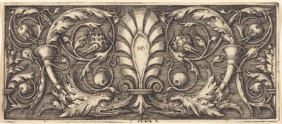 Ornamento con due delfini grotteschi da Sebald Beham