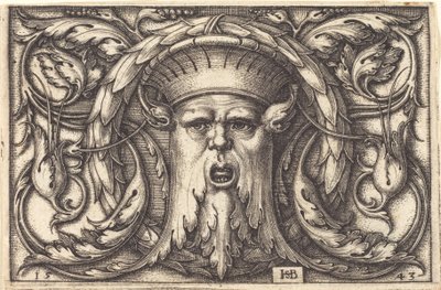Ornamento con una maschera da Sebald Beham