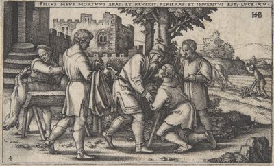 Ritorno del figliol prodigo, dalla Storia del figliol prodigo, circa 1540 da Sebald Beham