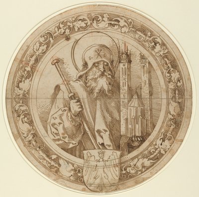 San Sebaldo che porta il modello della sua chiesa a Norimberga da Sebald Beham