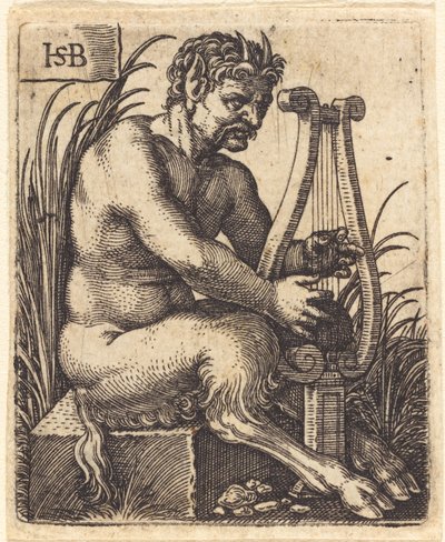 Satiro che suona la lira da Sebald Beham