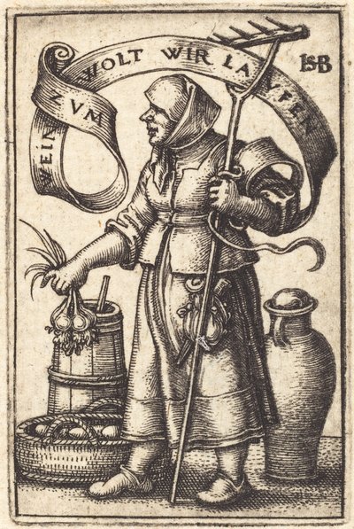 La donna del mercato [destra] da Sebald Beham