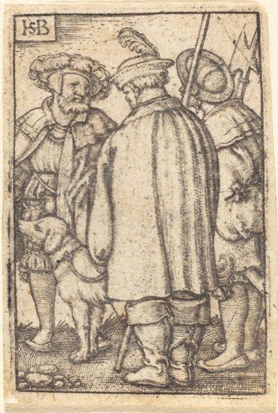 Tre soldati e un cane da Sebald Beham