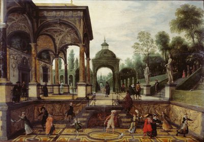 Giardino italiano con galleria e figure, primo terzo del XVII sec. da Sebastiaen Vrancx