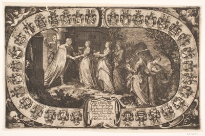 Le cinque vergini sagge. Foglio commemorativo per la morte della vergine Anne Rosenkrantz da Sebastian Lehlin