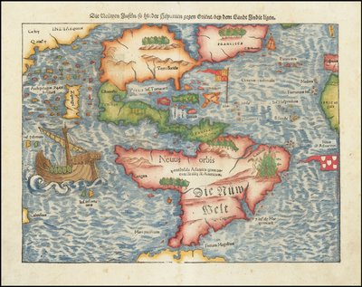 Mappa delle Americhe del 1561 di Sebastian Münster da Sebastian Munster