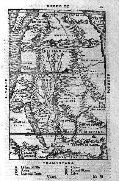 La corsa del Nilo - in "Cosmographia" di Sebastiano Munster da Sebastian Munster