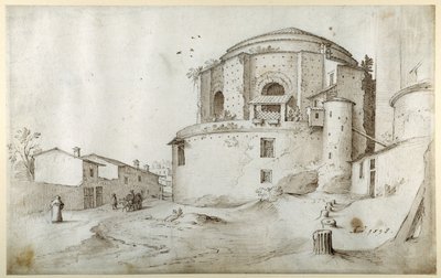 S. Maria della Febbre, con la Cappella Funeraria di Sisto IV e il muro della Vecchia San Pietro, Roma da Sebastian Vrancx