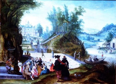 I mesi di maggio e giugno con una veduta capriccio della Villa Borghese da Sebastian Vrancx