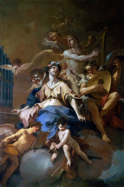 Gloria di Santa Cecilia con angeli musicali, c.1720 da Sebastiano Galeotti
