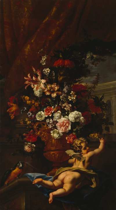 Cupido e fiori da Sebastiano & Monnoyer J B (1636 99) Ricci