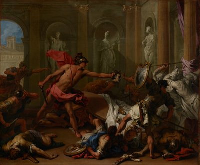 Perseo che affronta Fineo con la testa di Medusa da Sebastiano Ricci