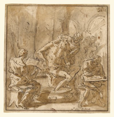 La morte di Seneca (recto); Studio di un uomo (verso) da Sebastiano Ricci
