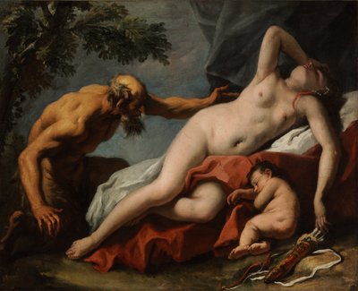 Venere e Satiro - Dipinto di Sebastiano Ricci da Sebastiano Ricci