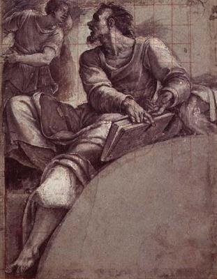Un profeta indirizzato da un angelo (stampa) da Sebastiano del (c.1485 1547) Piombo