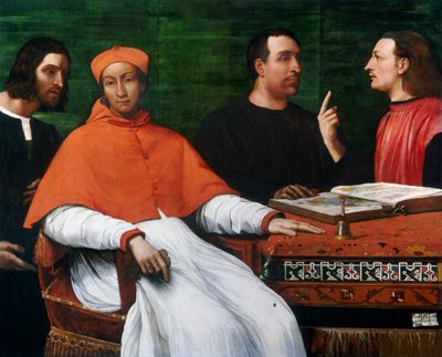 Cardinale Bandinello Sauli, il Suo Segretario e Due Geografi, 1516 da Sebastiano del Piombo