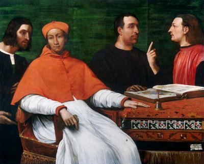 Cardinale Bandinello Sauli, il suo segretario e due geografi da Sebastiano del Piombo