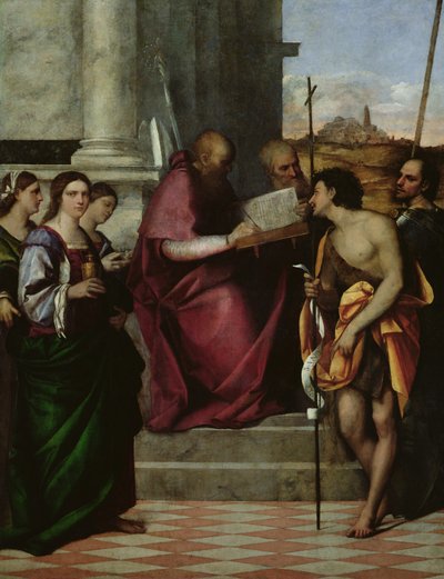 San Giovanni Crisostomo con SS. Paolo, Liberale, Giovanni Battista, Cecilia, Caterina e Maria Maddalena, 1509 da Sebastiano del Piombo