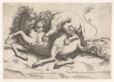 Cavallo attaccato da un leone da Sebastiano di Re
