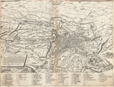 Mappa topografica della Roma moderna da Sebastiano di Re after Giovanni Antonio Dosio