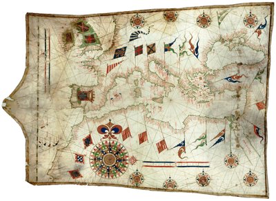 Carta del Mediterraneo e nord-est Atlantico da Sebastia?o Lopes
