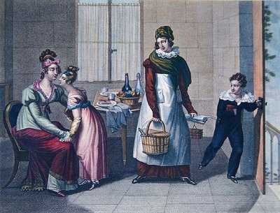 La partenza per la scuola, inizio XIX secolo da Sebastien (after) Coeure