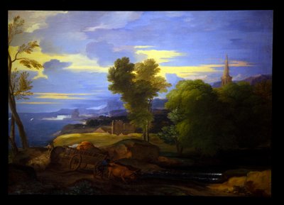 Buoi in un paesaggio pastorale da Sébastien Bourdon