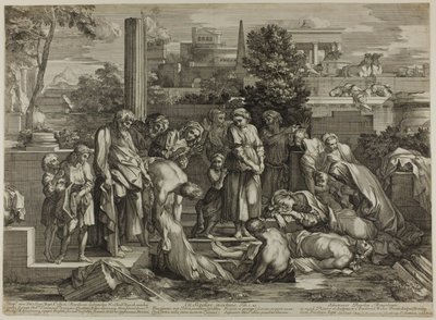 Seppellire i morti, da Le opere di misericordia da Sébastien Bourdon