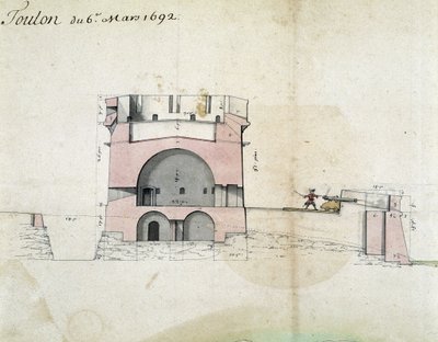 Fortificazione di Tolone da Vauban il 06/03/1692 da Sebastien Le Prestre de Vauban