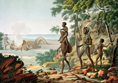 Port Jackson, Nuova Olanda: Famiglia aborigena, da 