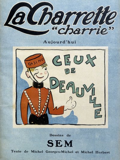 Croupier del casinò di Deauville, illustrazione di Sem per la copertina della rivista mensile "La charrette charrie" (1922) da Sem