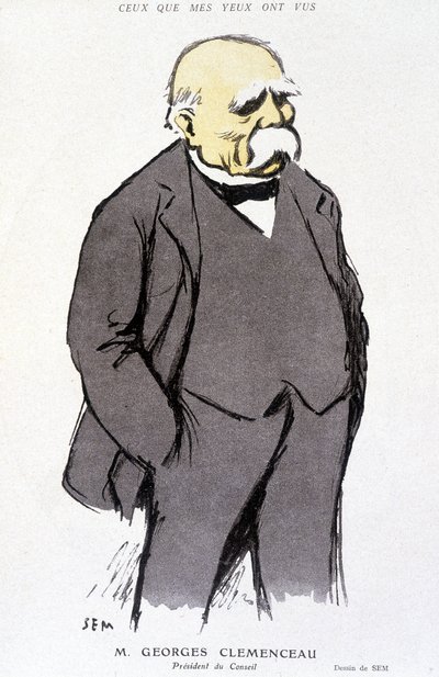 Ritratto di Georges Clémenceau - disegno di Sem, in 