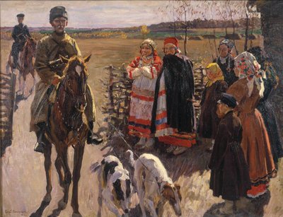 Cacciatori con Borzoi, 1913 da Sergei Arsenevich Vinogradov
