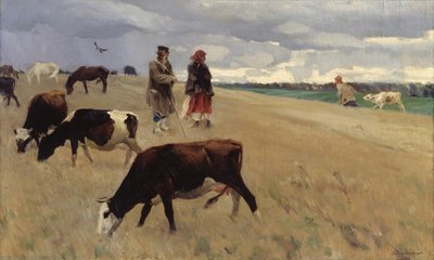 Sul campo di stoppie, 1896 da Sergei Arsenevich Vinogradov