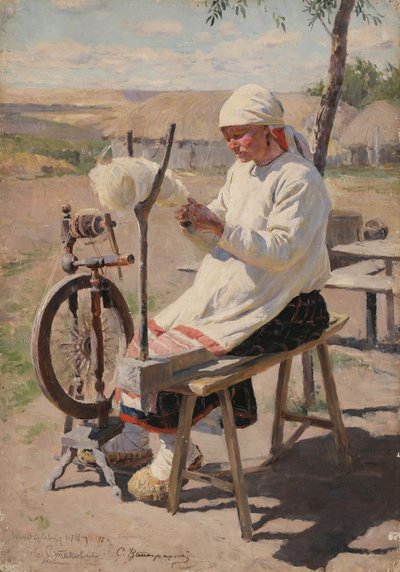 La filatrice, 1895 da Sergei Arsenevich Vinogradov