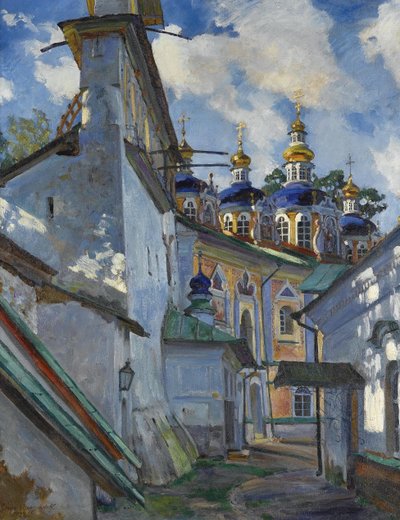 Vista del Monastero Pskovo-Pechersky, 1928 da Sergei Arsenevich Vinogradov