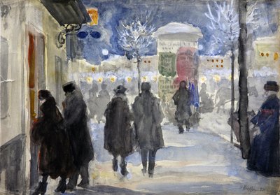 Veduta di una strada di Mosca da Sergei Arsenevich Vinogradov
