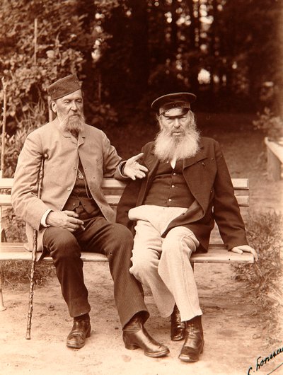 Yakov Polonsky e Afanasy Fet, poeti russi, c1890 da Sergei Dmitrievich Botkin