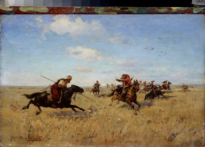 Combattimento tra cosacchi e tartari da Sergei Ivanovich Vasilkovsky