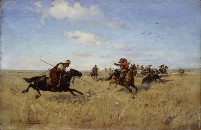 Combattimento tra cosacchi del Dnepr e tartari da Sergei Ivanovich Vasilkovsky