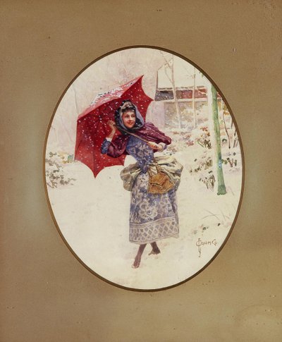 Donne che camminano nella neve da Sergei Sergeyevich Solomko