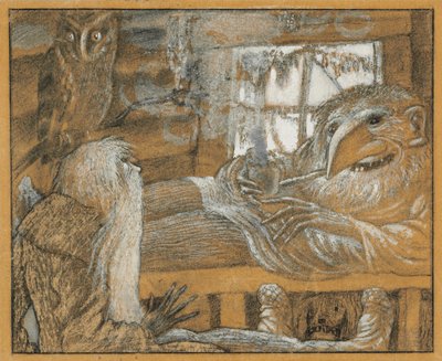 Il contadino e il domovoy, 1922 da Sergei Vasilevich Chekhonin