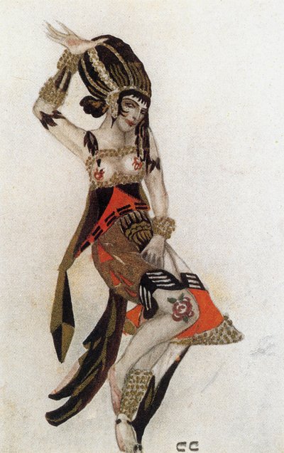 Bozzetto del costume per Salomè dal balletto La tragedia di Salomè di Florent Schmitt da Sergei Yurevich Sudeikin