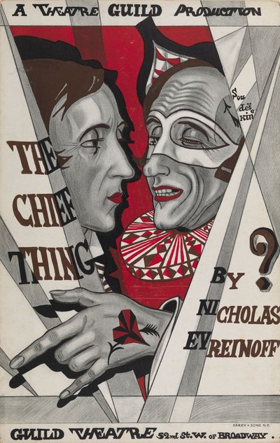 Poster per La Cosa Principale, opera di Nikolai Evreinov da Sergei Yurievich Sudeykin